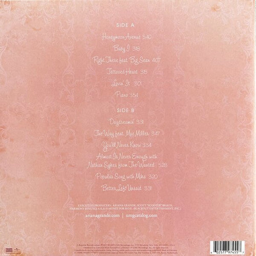 Ariana Grande - Yours Truly / Color: Clear & White Swirl / 1 LP / EAN: 0602577974557